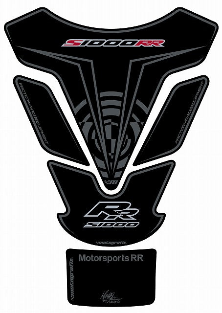 モトグラフィックス タンクパッド ブラック／シルバー S1000RR 12-14