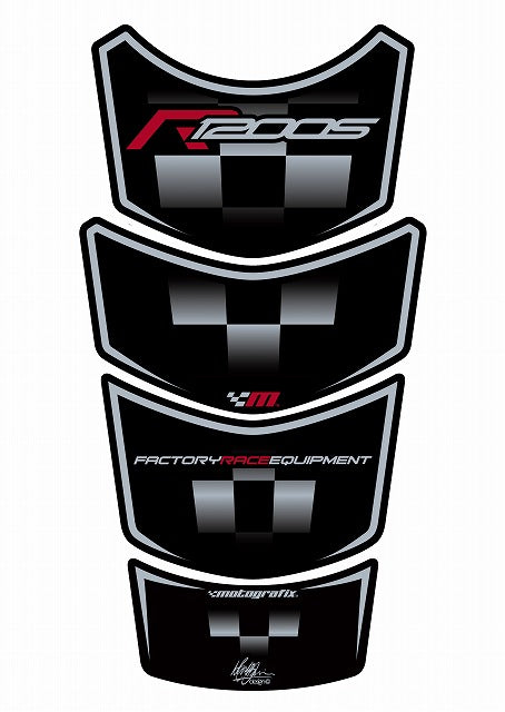 モトグラフィックス タンクパッド BLK／SLV BMW R1200S