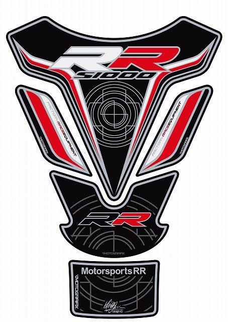 モトグラフィックス タンクパッド ブラック／レッド S1000RR 12-14