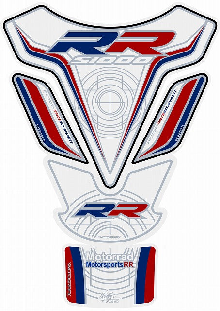 モトグラフィックス タンクパッド ホワイト MOTORSPORT S1000RR 12-14
