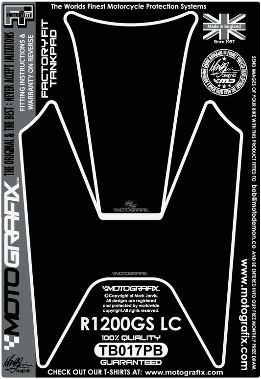 モトグラフィックス タンクパッド ピュアブラック R1200GS（水冷）13-