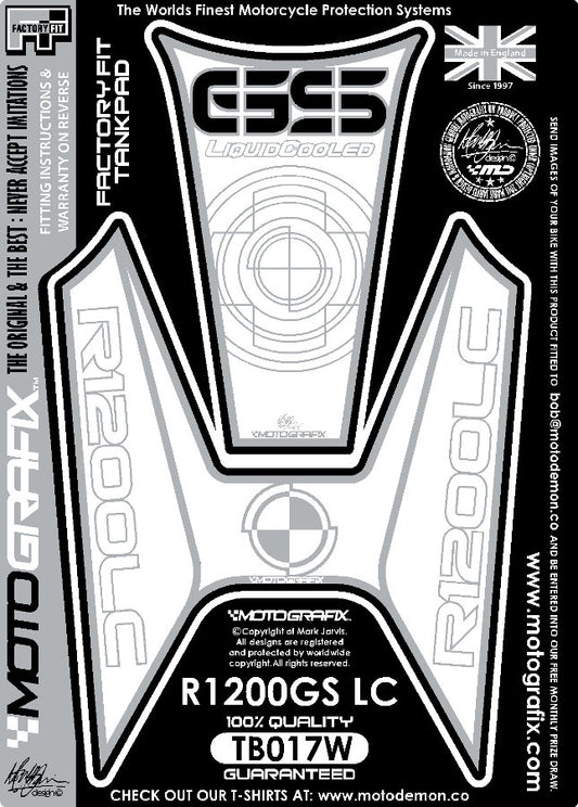 モトグラフィックス タンクパッド ホワイト R1200GS（水冷）13-