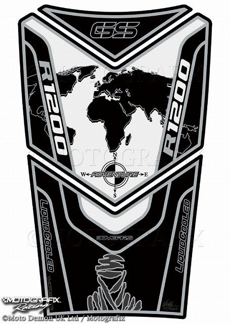 モトグラフィックス タンクパッド BLK／WHT R1200GS Adventur