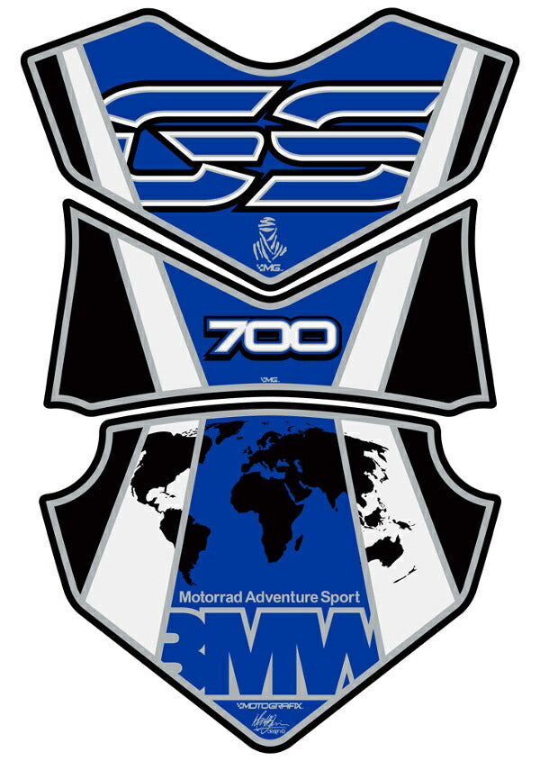 モトグラフィックス タンクパッド BLU BMW F700GS 12-15