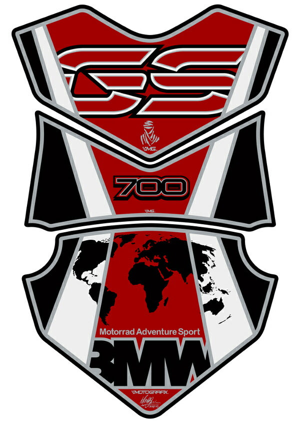 モトグラフィックス タンクパッド RED BMW F700GS 12-15