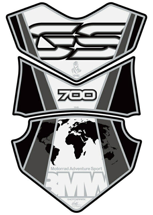モトグラフィックス タンクパッド WHT BMW F700GS 12-15