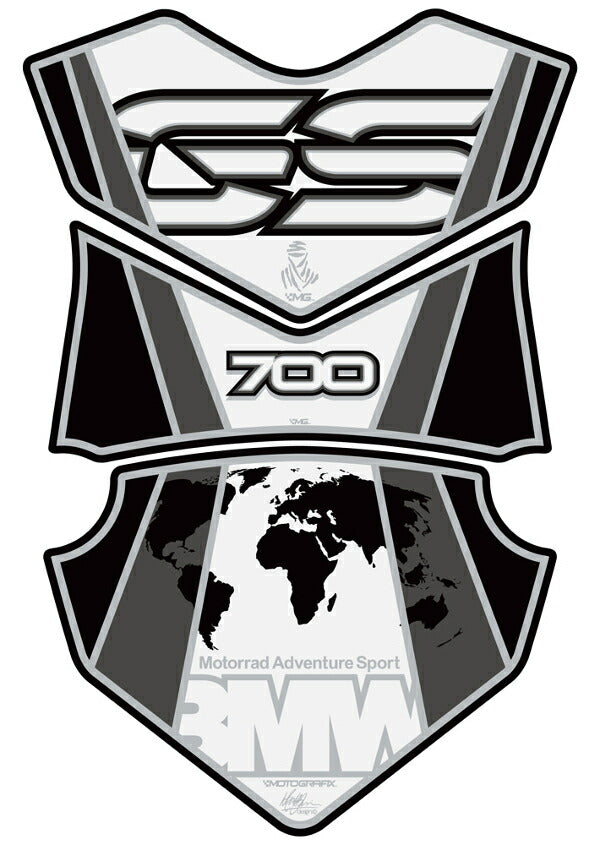 モトグラフィックス タンクパッド WHT BMW F700GS 12-15