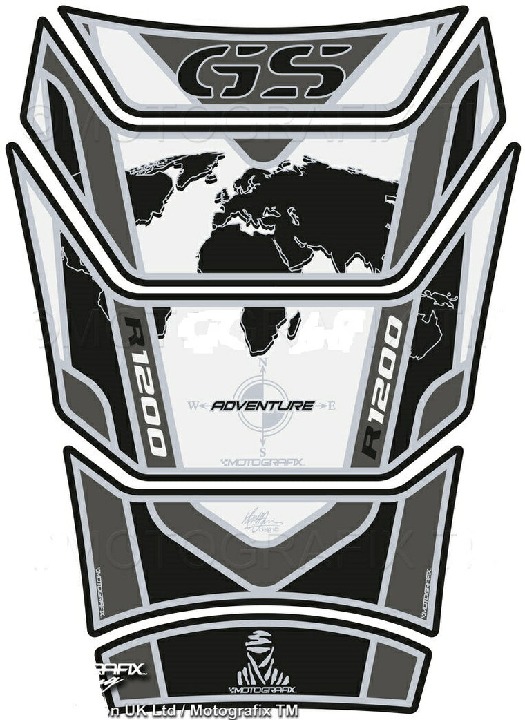 モトグラフィックス タンクパッド WHT／BLK R1200GS Adventur