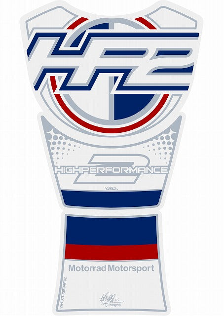 モトグラフィックス タンクパッド WHT MOTORSPORT BMW HP2