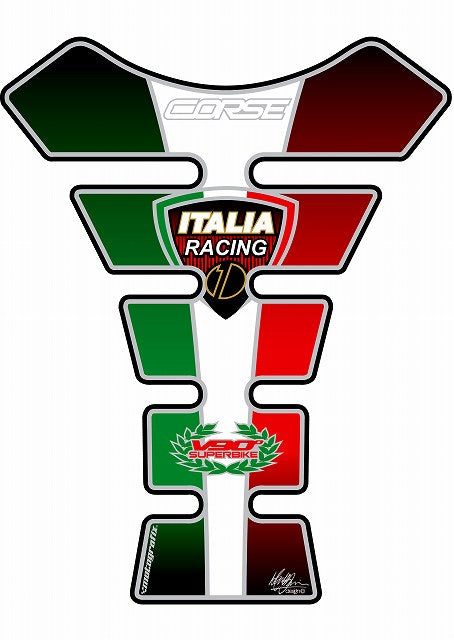 モトグラフィックス タンクパッド ITALIAN FLAG DUCATI SPINE