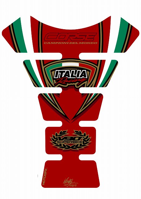 モトグラフィックス タンクパッド RED DUCATI SPINE