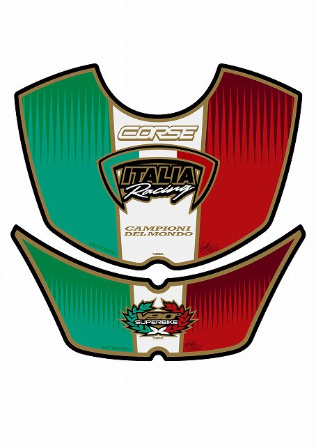 モトグラフィックス タンクパッド ITALIAN FLAG DUCATI 749／999