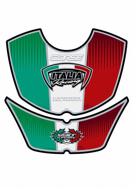 モトグラフィックス タンクパッド ITALIAN FLAG DUCATI 749／999