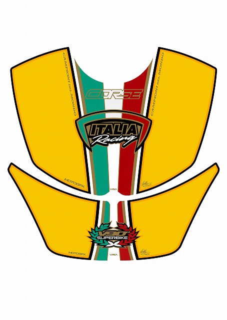 モトグラフィックス タンクパッド YEL DUCATI 749／999