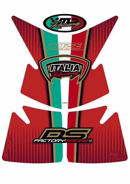 モトグラフィックス タンクパッド RED DUCATI MULTISTRADA