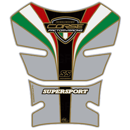 モトグラフィックス タンクパッド シルバー／トリコローレ DUCATI SS Supersp