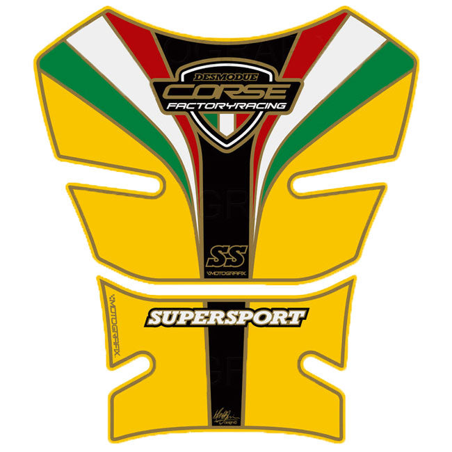 モトグラフィックス タンクパッド イエロー／トリコローレ DUCATI SS Supers