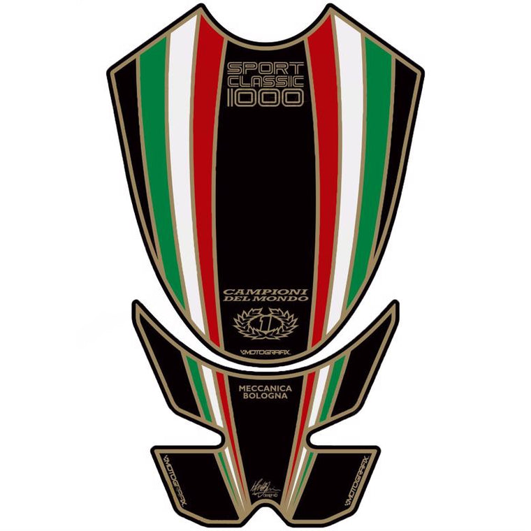 モトグラフィックス タンクパッド ブラック DUCATI SPORT CLASSIC1000
