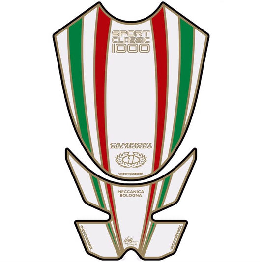 モトグラフィックス タンクパッド ホワイト DUCATI SPORT CLASSIC1000
