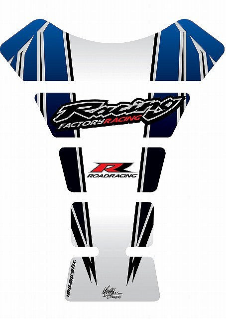 モトグラフィックス タンクパッド WHT／BLU HONDA SPINE