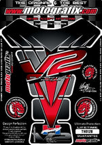 モトグラフィックス タンクパッド SLV／RED HONDA VTR SP1／SP2