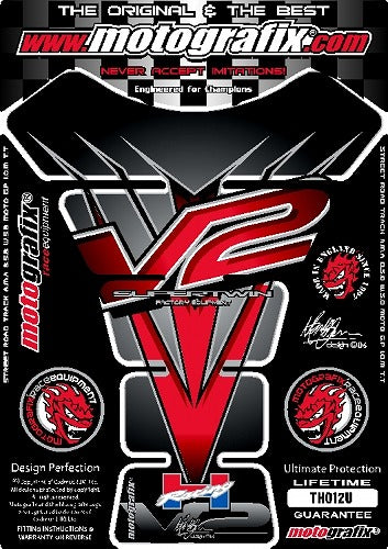 モトグラフィックス タンクパッド SLV／RED HONDA VTR SP1／SP2