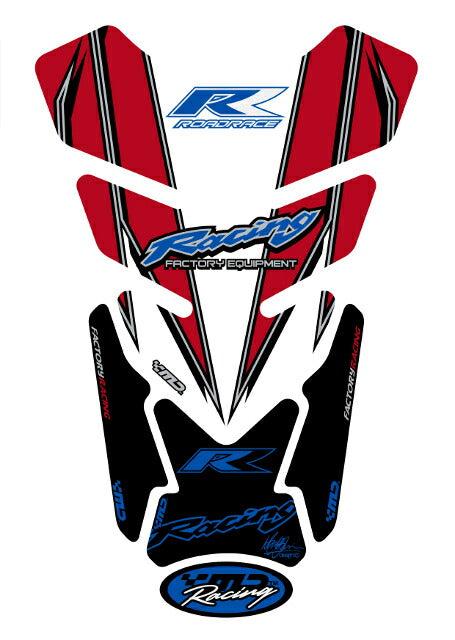 モトグラフィックス タンクパッド WHT／RED HONDA QUADPAD