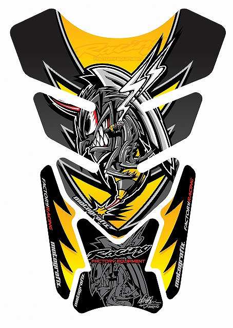 モトグラフィックス タンクパッド YEL HONDA QUADPAD