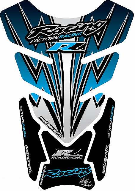 モトグラフィックス タンクパッド BLU／WHT HONDA QUADPAD