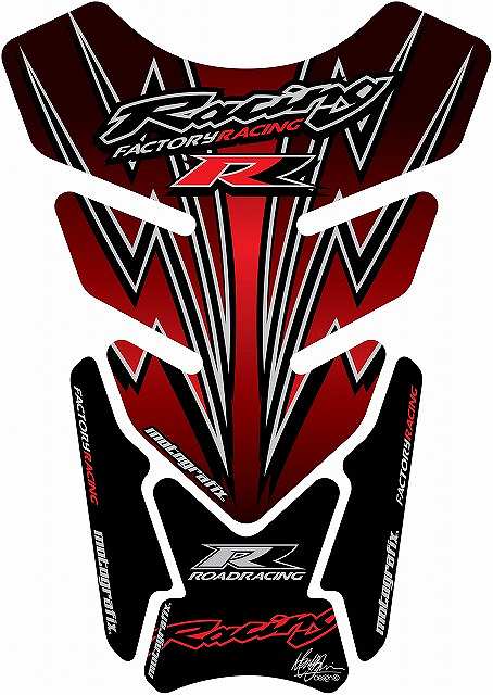 モトグラフィックス タンクパッド RED／BLK HONDA QUADPAD