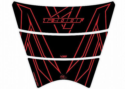 モトグラフィックス タンクパッド BLK／RED VFR1200F