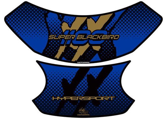 モトグラフィックス タンクパッド BLU／GLD CBR1100XX BLACKB