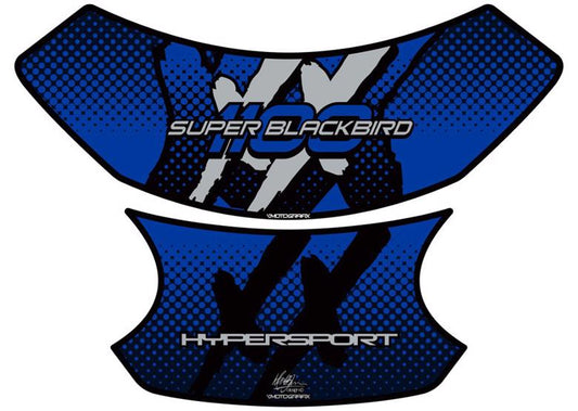 モトグラフィックス タンクパッド BLU／SLV CBR1100XX BLACKB