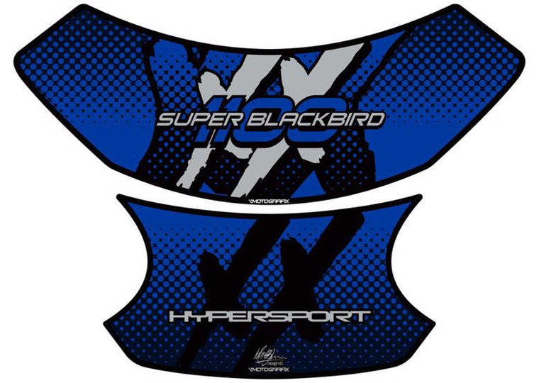 モトグラフィックス タンクパッド BLU／SLV CBR1100XX BLACKB