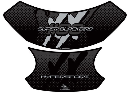 モトグラフィックス タンクパッド BLK／SLV CBR1100XX BLACKB