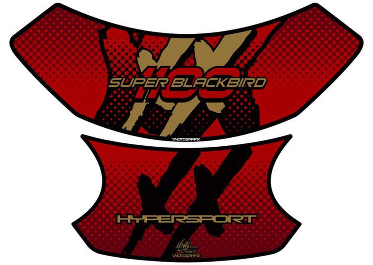 モトグラフィックス タンクパッド RED／GLD CBR1100XX BLACKB