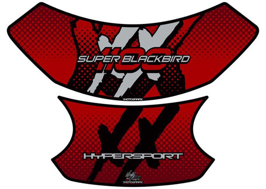 モトグラフィックス タンクパッド RED／SLV CBR1100XX BLACKB