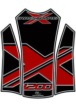 モトグラフィックス タンクパッド BLK／RED VFR1200X Cross T