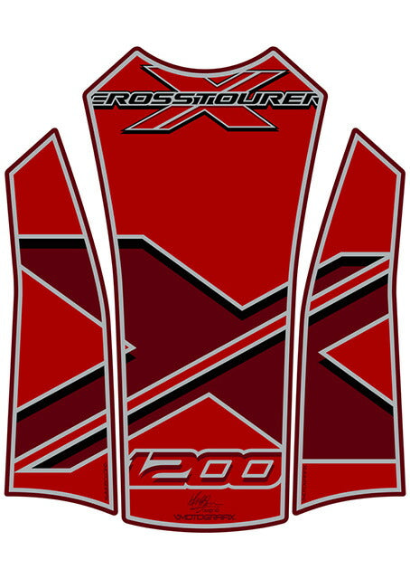 モトグラフィックス タンクパッド RED VFR1200X Cross T