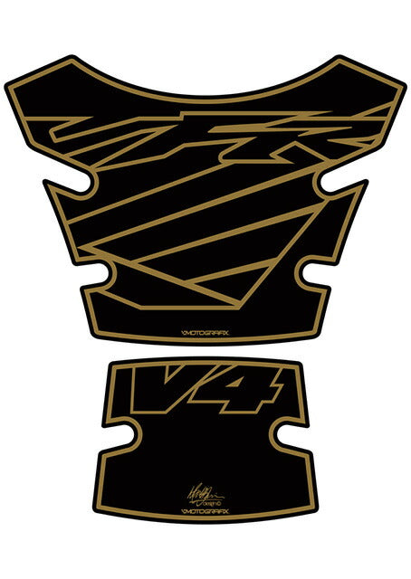 モトグラフィックス タンクパッド BLK／GLD VFR800 98-12