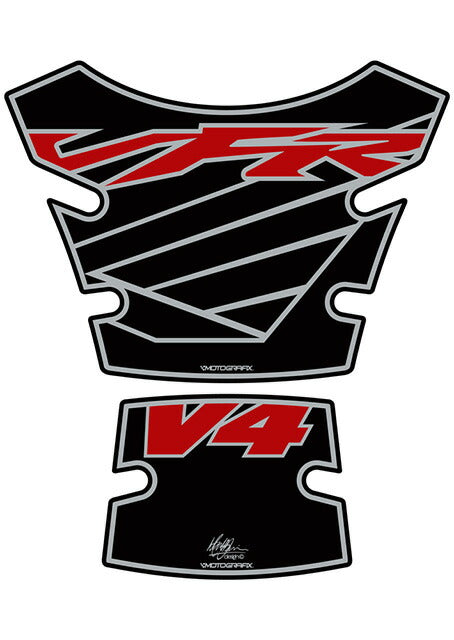 モトグラフィックス タンクパッド BLK／RED VFR800 98-12