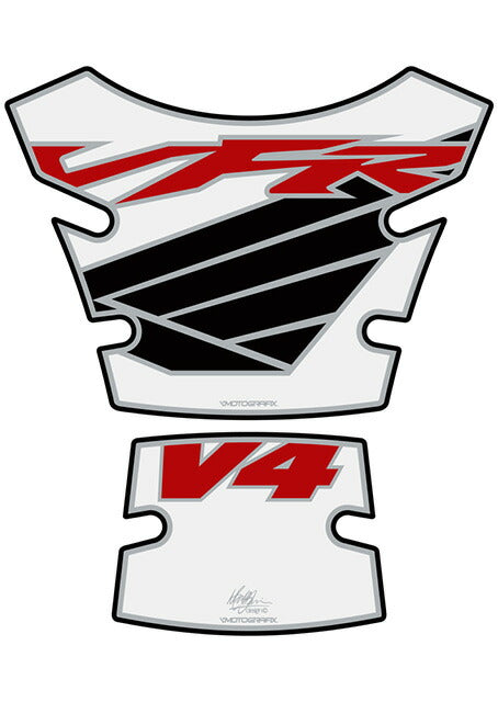 モトグラフィックス タンクパッド WHT／RED VFR800 98-12
