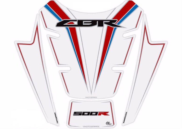 モトグラフィックス タンクパッド WHT／RED／BLU CBR500R 16-