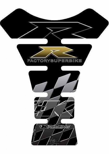 モトグラフィックス タンクパッド BLK KAWASAKI SPINE