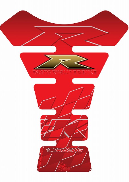 モトグラフィックス タンクパッド RED KAWASAKI SPINE