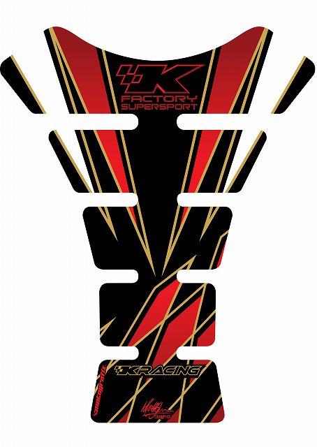 モトグラフィックス タンクパッド BLK／RED KAWASAKI SPINE