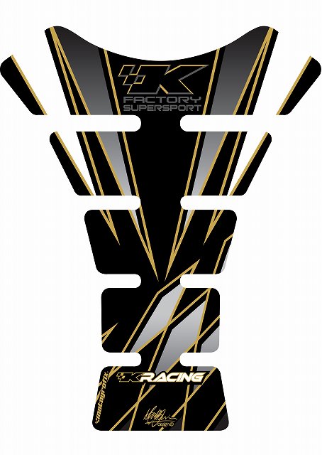 モトグラフィックス タンクパッド BLK／SLV KAWASAKI SPINE