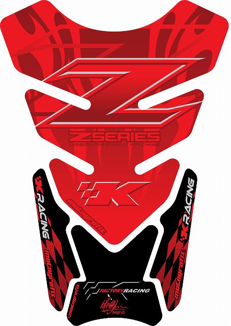モトグラフィックス タンクパッド BLK／RED Z Series Z750／Z1000
