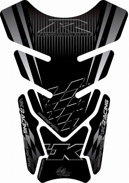 モトグラフィックス タンクパッド BLK KAWASAKI QUADPAD