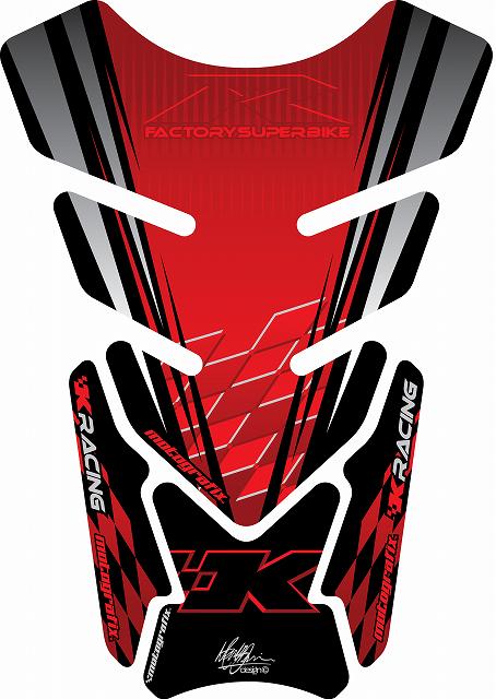 モトグラフィックス タンクパッド RED KAWASAKI QUADPAD